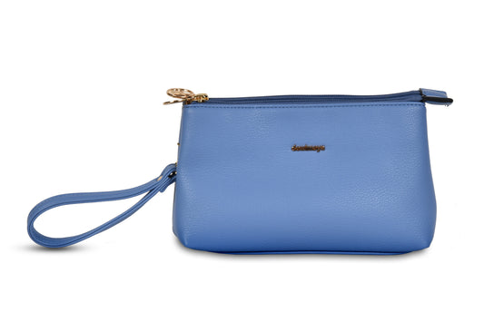 Liliana Lavender Purple Pebble Grain Faux Leather Handbag Clutch Make up Pouch made by Dewi Maya front view available at the best boutique in Upstate South Carolina Spartanburg Greenville Dewi Maya Boutique