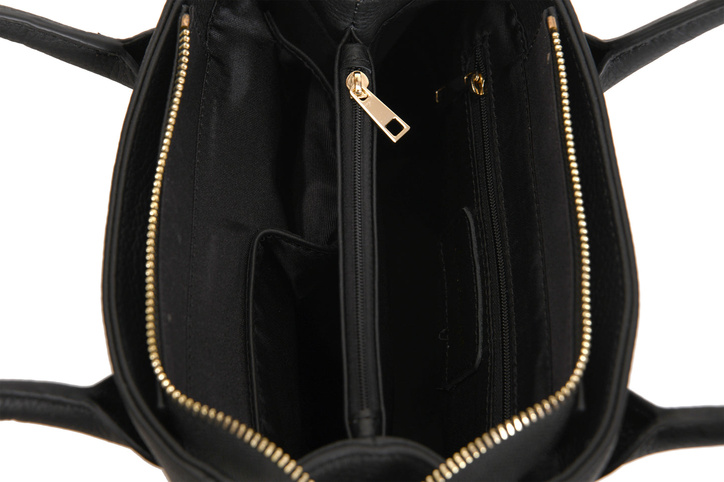 Puri Pebble Grain Leather Handbag made by Dewi Maya black interior with various pockets available at the best boutique in Upstate South Carolina Spartanburg Greenville Dewi Maya Boutique