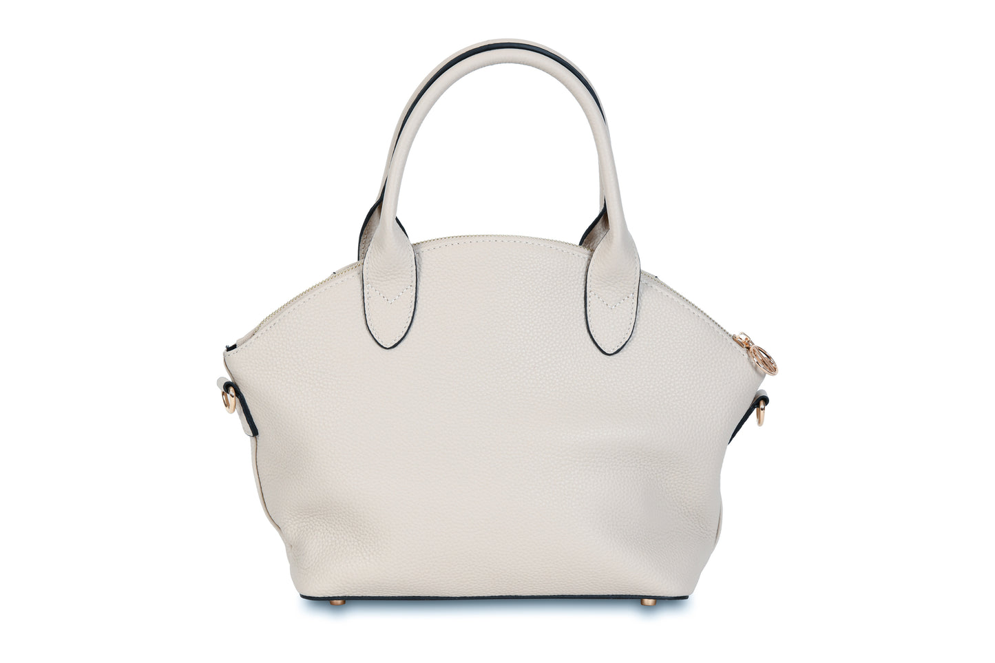 Bali Pebble Grain Leather Cream White Handbag made by Dewi Maya back view available at the best boutique in Upstate South Carolina Spartanburg Greenville Dewi Maya Boutique