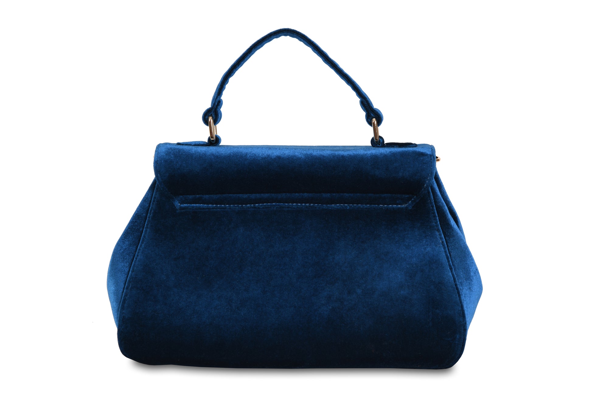 Charlotte Dark Blue Velvet Handbag made by Dewi Maya back view available at the best boutique in Upstate South Carolina Spartanburg Greenville Dewi Maya Boutique