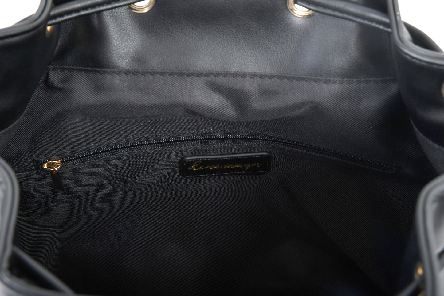 Darti Black Handbag made by Dewi Maya black interior with zipper pocket