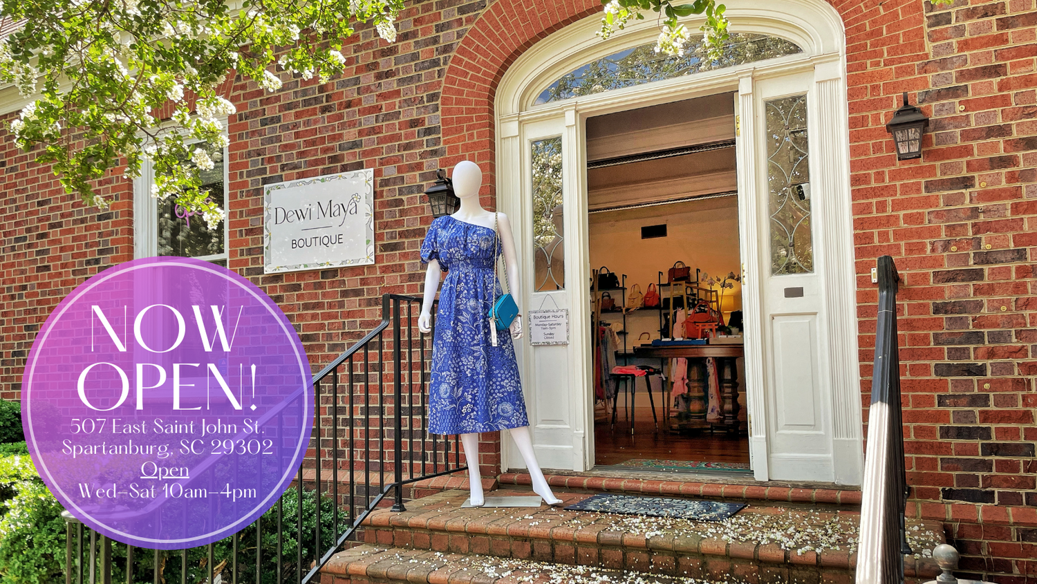 Dewi Maya Boutique now open in downtown Spartanburg South Carolina at 507 East Saint John Street