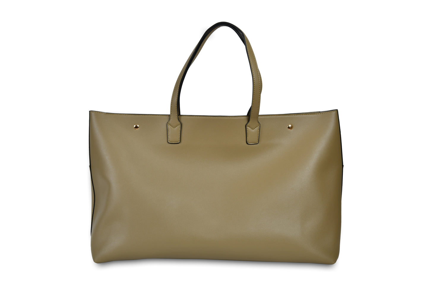 Zuma Pebble Grain Faux Leather Olive Green Big Tote Bag Beach Bag made bye Dewi Maya back view available at the best boutique in Upstate South Carolina Spartanburg Greenville Dewi Maya Boutique
