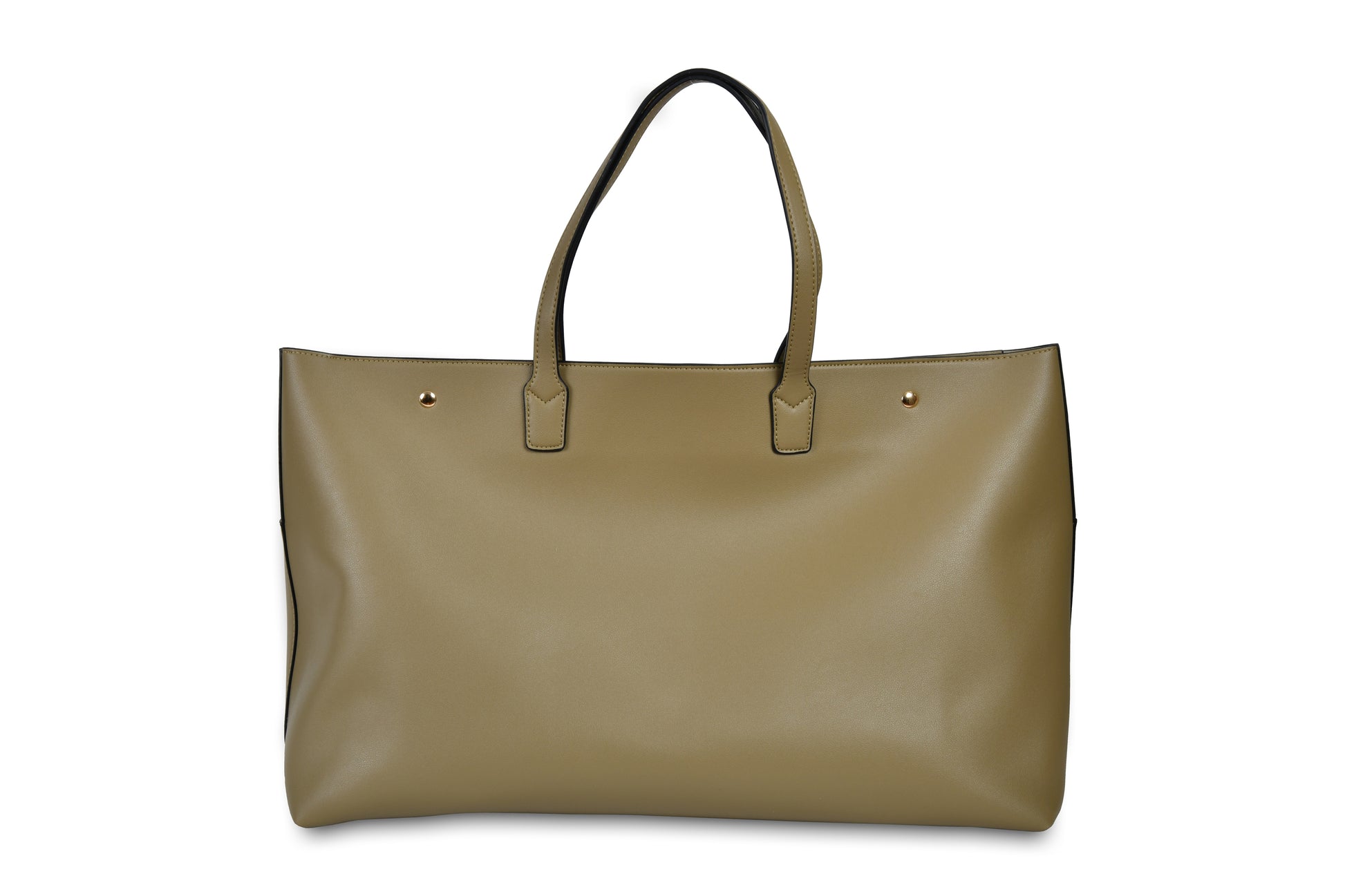 Zuma Pebble Grain Faux Leather Olive Green Big Tote Bag Beach Bag made bye Dewi Maya back view available at the best boutique in Upstate South Carolina Spartanburg Greenville Dewi Maya Boutique