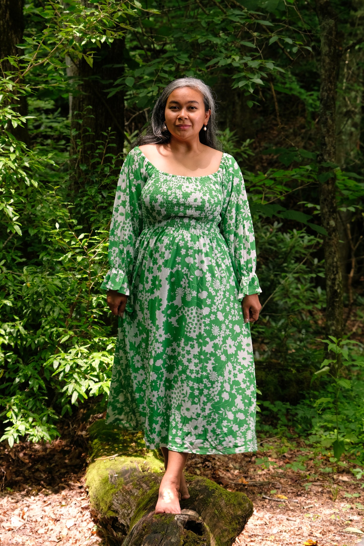 Kennedy Floral green dress  available at the best boutique in Upstate South Carolina Spartanburg Greenville Dewi Maya Boutique