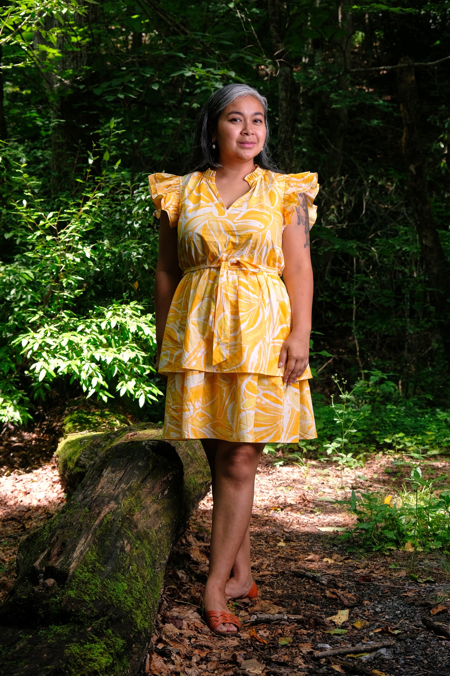 Tropica Marisol yellow summer dress  available at the best boutique in Upstate South Carolina Spartanburg Greenville Dewi Maya Boutique